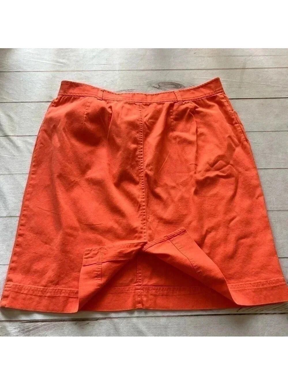 Pendleton Denim Jean Skirt Orange Straight Pencil Women’s Size 16 - Picture 3 of 6
